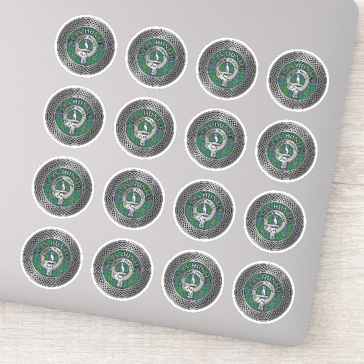 Clan Hunter Wappen & Tartan Knot Aufkleber (Detail)