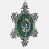 Clan Hunter Wappen & Tartan Schneeflocken Zinn-Ornament (Links)