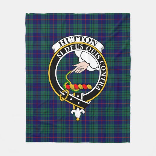 Clan Hutton Tartan Kariert Fleecedecke (Vorderseite)