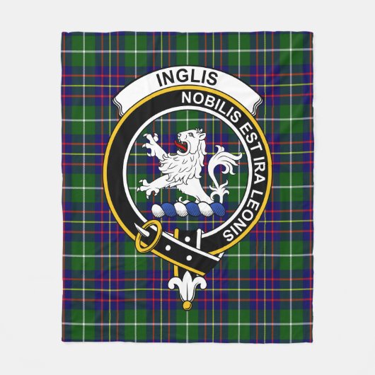 Clan Inglis Modern Tartan Kariert Fleecedecke (Vorderseite)