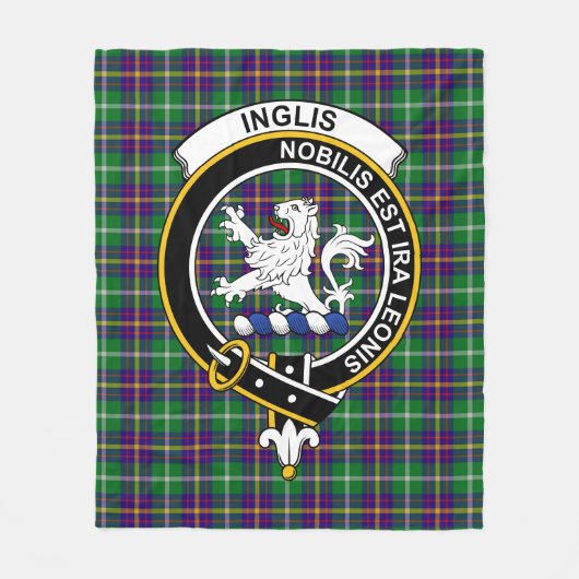 Clan Inglis Tartan Kariert Fleecedecke (Vorderseite)