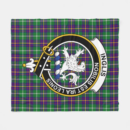 Clan Inglis Tartan Kariert Fleecedecke (Vorderseite (Horizontal))