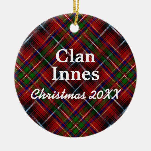 Clan Innes ScottishTartan Keramik Ornament (Vorne)