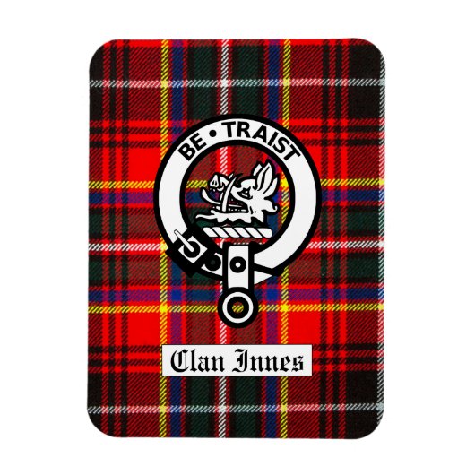Clan Innes Wappen Abzeichen & Tartan Magnet (Vertikal)