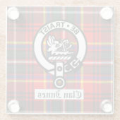 Clan Innes Wappen Abzeichen und Tartan Glasuntersetzer (Rückseite)