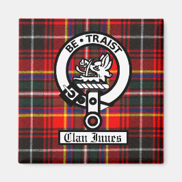 Clan Innes Wappen Abzeichen und Tartan Magnet