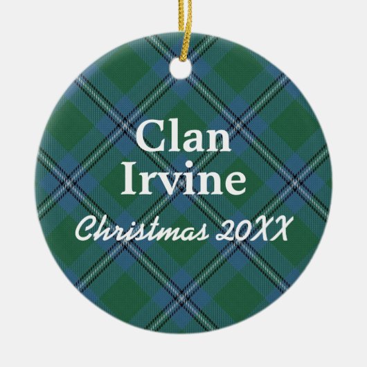 Clan Irvine Scottish Tartan Keramikornament (Vorne)