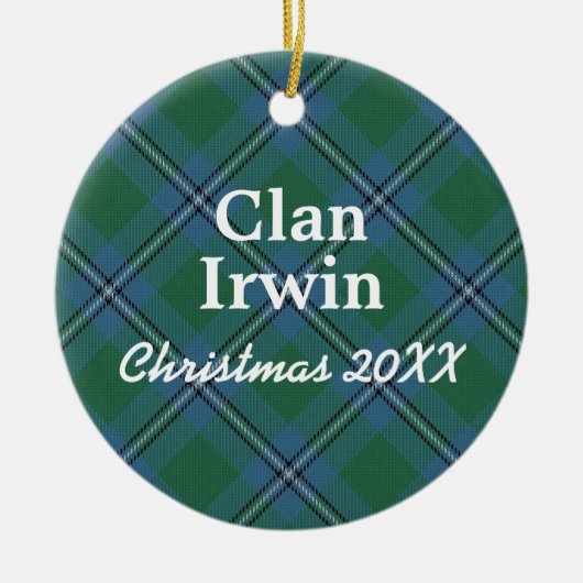 Clan Irwin ScottishTartan Keramikornament (Vorne)