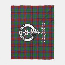 Clan Jardine Wappen Abzeichen und Tartan Fleecedecke