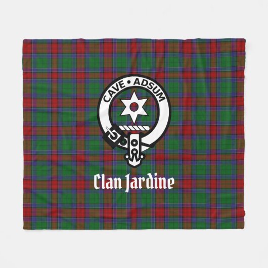 Clan Jardine Wappen Abzeichen und Tartan Fleecedecke (Vorderseite (Horizontal))
