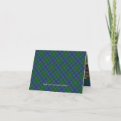 Clan Johnston Crest over Tartan Einladung (Rückseite)