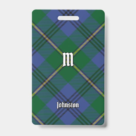 Clan Johnston Tartan Abzeichen Ausweis (Vorderseite)
