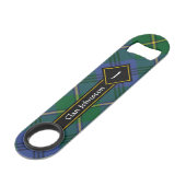 Clan Johnston Tartan Bar Key (Vorderseite Schrägansicht)