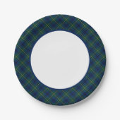 Clan Johnston Tartan Border Pappteller (Vorderseite)
