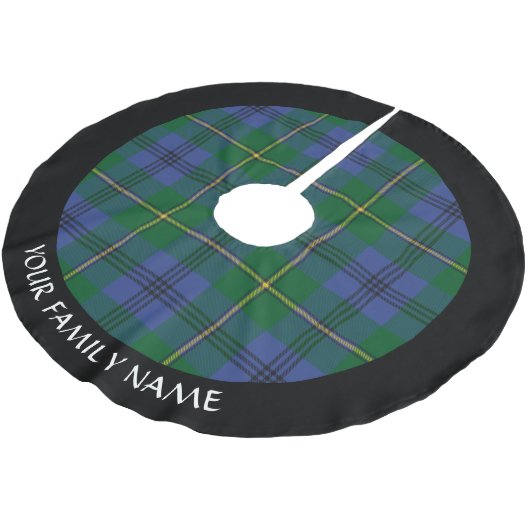 Clan Johnston Tartan Brushed Polyester Tree Skirt Polyester Weihnachtsbaumdecke (Schrägansicht)
