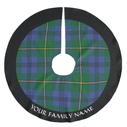Clan Johnston Tartan Brushed Polyester Tree Skirt Polyester Weihnachtsbaumdecke (Vorderseite)