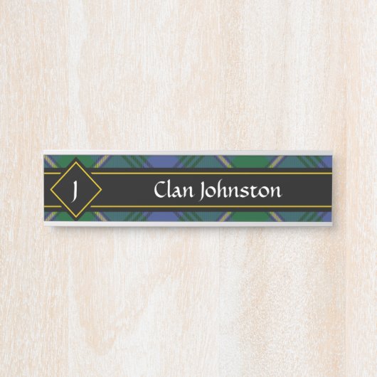 Clan Johnston Tartan Door Sign Türschild (Vorderseite )