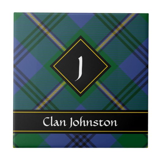 Clan Johnston Tartan Keramik Tile Fliese (Vorderseite)