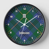 Clan Johnston Tartan Large Clock Uhr (Vorderseite)