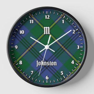 Clan Johnston Tartan Large Clock Uhr