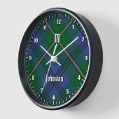 Clan Johnston Tartan Large Clock Uhr (Winkel)