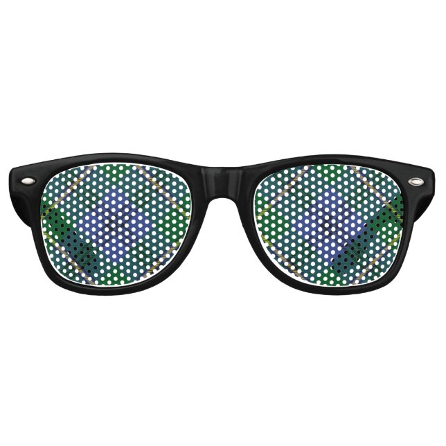 Clan Johnston Tartan Retro Sonnenbrille (Vorderseite)