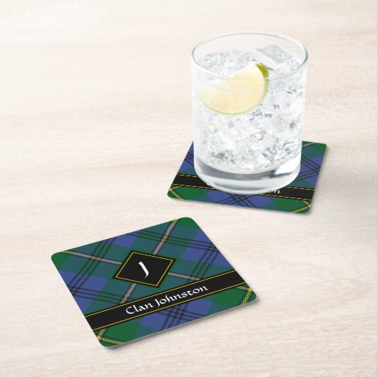 Clan Johnston Tartan Square Paper Untersetzer (Vor Ort)