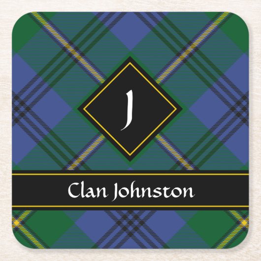 Clan Johnston Tartan Square Paper Untersetzer (Vorderseite)