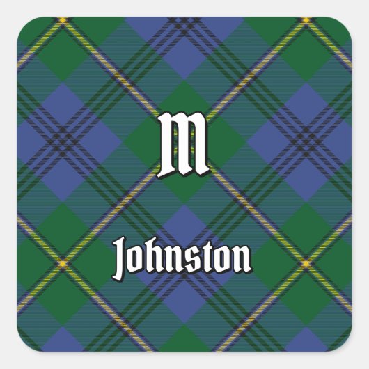 Clan Johnston Tartan Square Sticker (Vorderseite)
