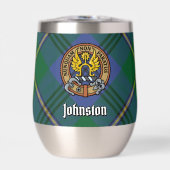 Clan Johnston Wappen über Tartan (Vorderseite)