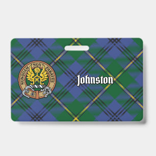 Clan Johnston-Wappen über Tartan Ausweis