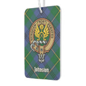 Clan Johnston Wappen über Tartan Autolufterfrischer (Links)