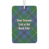 Clan Johnston Wappen über Tartan Autolufterfrischer (Rückseite)