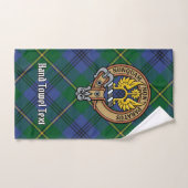 Clan Johnston Wappen über Tartan Badhandtuch Set (Handtuch)