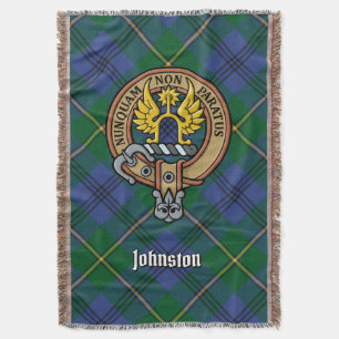 Clan Johnston-Wappen über Tartan Decke