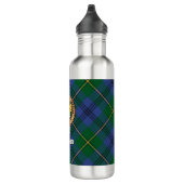 Clan Johnston Wappen über Tartan Edelstahlflasche (Rechts)
