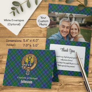 Clan Johnston-Wappen über Tartan Einladung