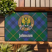 Clan Johnston Wappen über Tartan Fußmatte