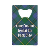 Clan Johnston-Wappen über Tartan Geldbeutel Flaschenöffner (Rückseite)