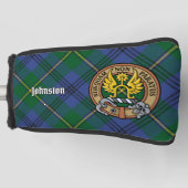Clan Johnston Wappen über Tartan Golf Headcover (Vorderseite)