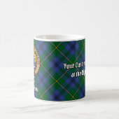 Clan Johnston Wappen über Tartan Kaffeetasse (Mittel)