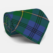 Clan Johnston Wappen über Tartan Krawatte (Gerollt)