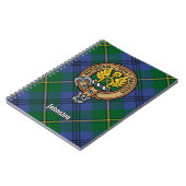 Clan Johnston Wappen über Tartan Notizblock (Linke Seite)