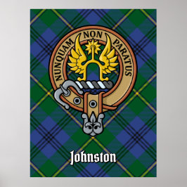 Clan Johnston Wappen über Tartan Poster
