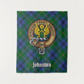 Clan Johnston Wappen über Tartan Wandteppich (Vorderseite)