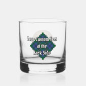 Clan Johnston Wappen über Tartan Whiskyglas (Rückseite)