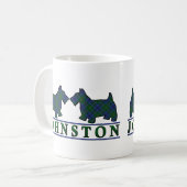 Clan Johnstone Johnston Tartan Scottie Dogs Kaffeetasse (Vorderseite Links)