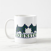 Clan Johnstone Johnston Tartan Scottie Dogs Kaffeetasse (Links)
