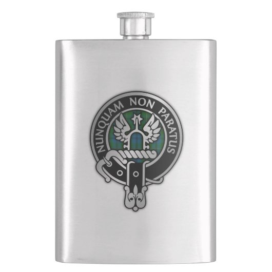 Clan Johnstone Wappen & Tartan Flachmann (Vorderseite)