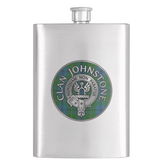 Clan Johnstone Wappen & Tartan Flachmann (Vorderseite)
